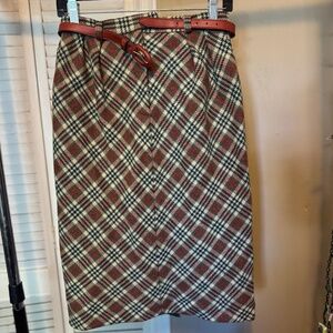 Plaid Pencil Skirt